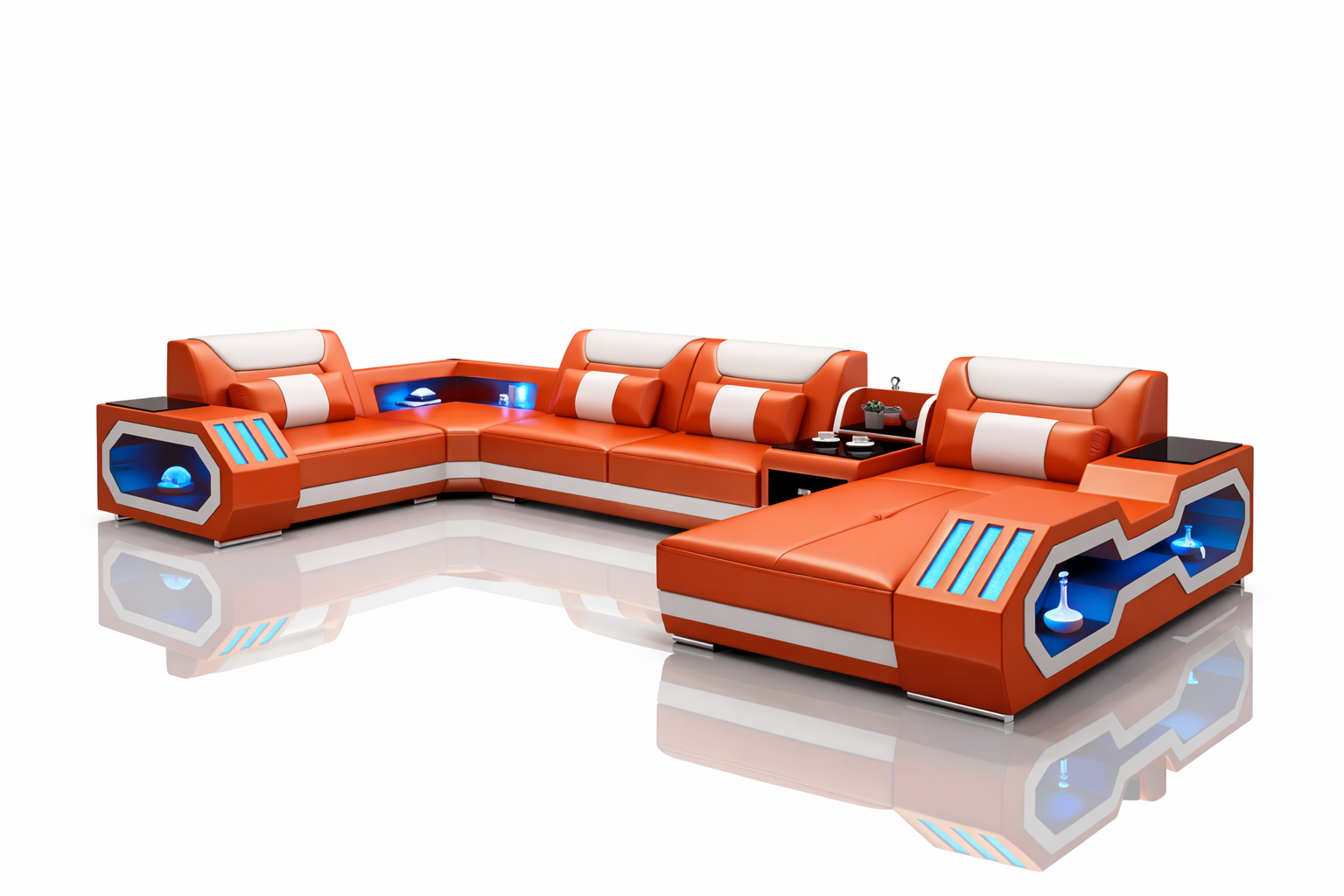 Omont Smart Sectional Sofa with Built-in Bluetooth Speaker & LED Lights | Future Living System