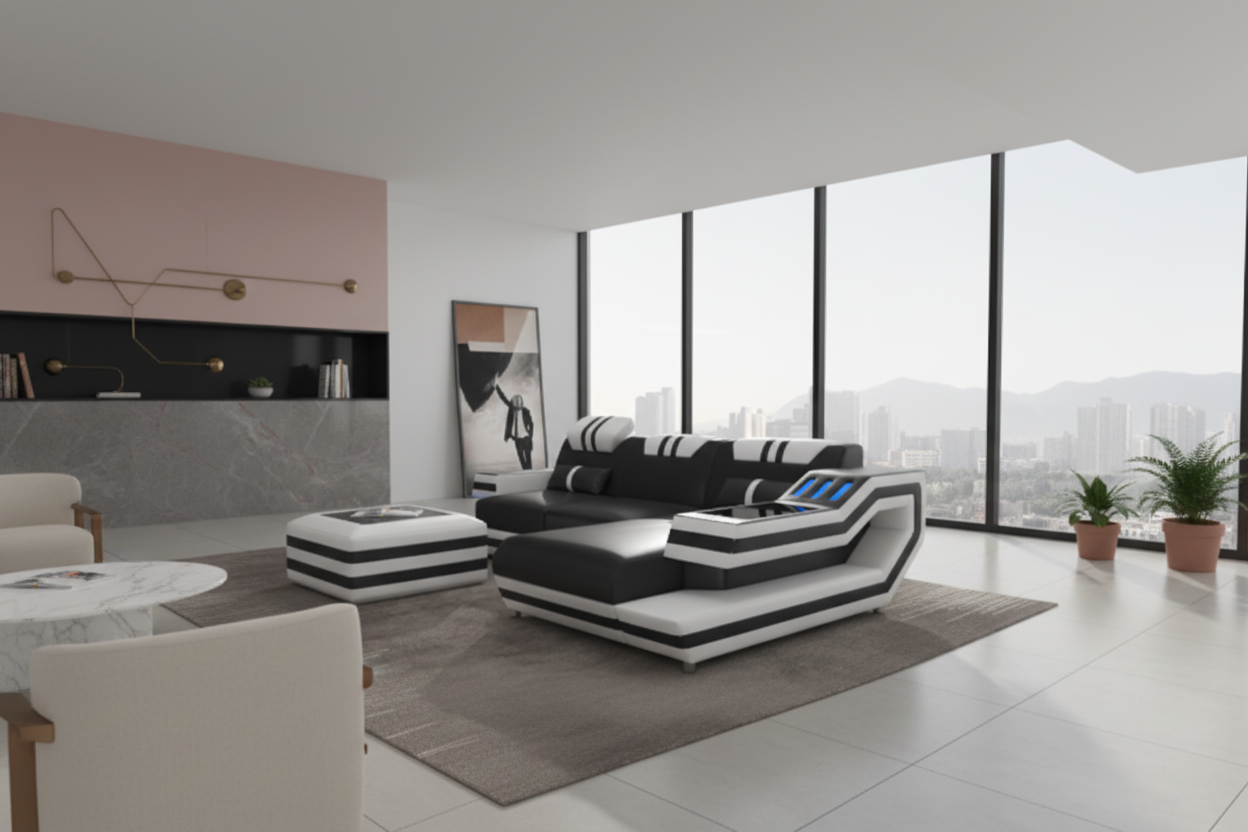 Aura Compact Sectional side angle penthouse