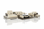 Bayard Leather Sectional With Ottoman - Reflection