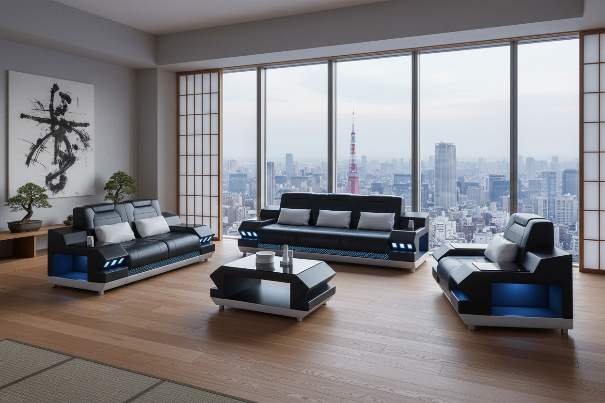 Celsius Modern Leather Sofa Set - Tokyo Accurate