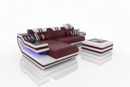 Aura Compact Leather Sectional Sofa with LED Light | Modern Designer Couch
