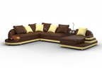 Lillian Modern Leather Sectional with Console