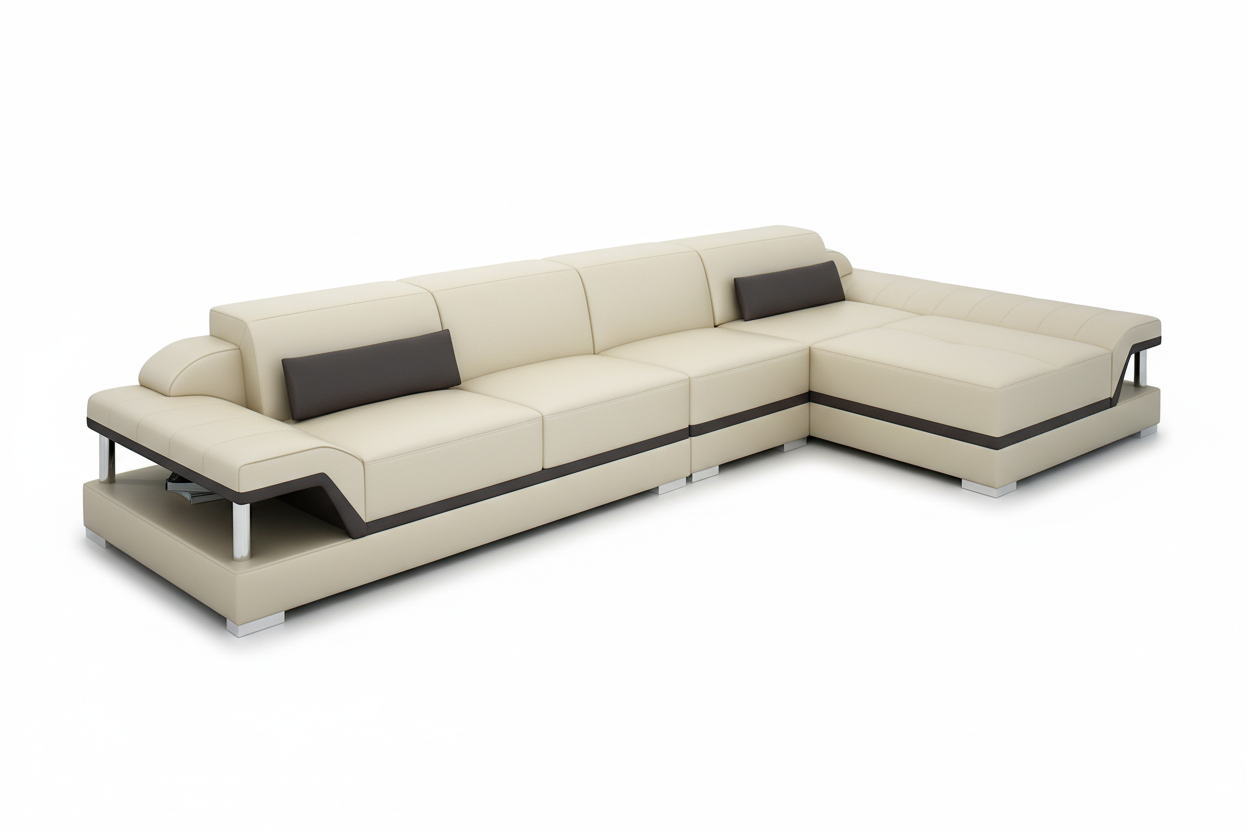 Taliya Small Modern Leather Sectional